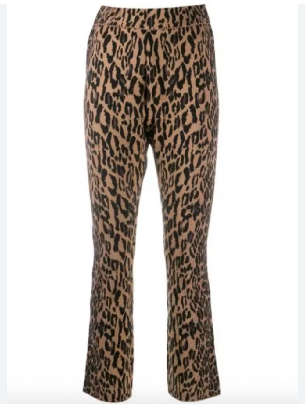 Diane Von Furstenberg Leopard Print Cropped Knit Pants | XS